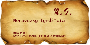 Moravszky Ignácia névjegykártya